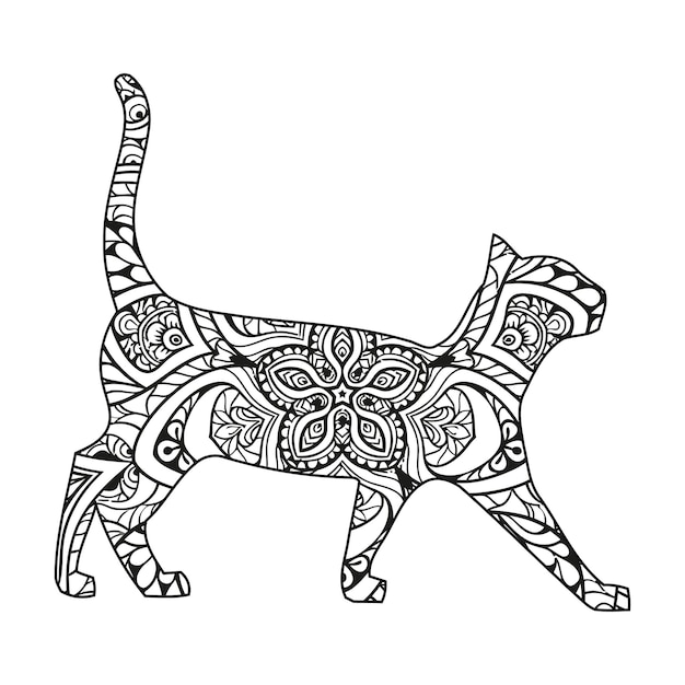 Kolorowanka Mandala Cat Dla Dzieci