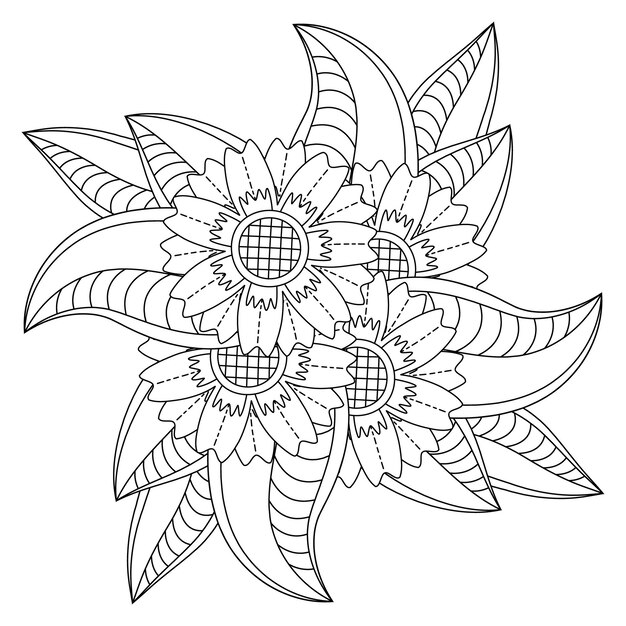 Kolorowanka Mandala Kwiatowa