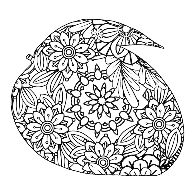 Kolorowanka Mandala Mango dla dzieci