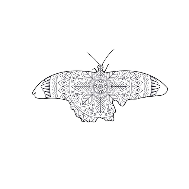 Kolorowanka Mandala Motyl