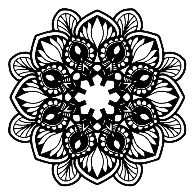 Plik wektorowy kolorowanka mandale, kształt kwiatów, terapia orientalna, loga jogi