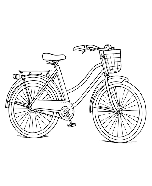 Kolorowanka Przedstawiająca Rower Do Transportu Rowerów Ręcznie Rysowana Czarno-biała