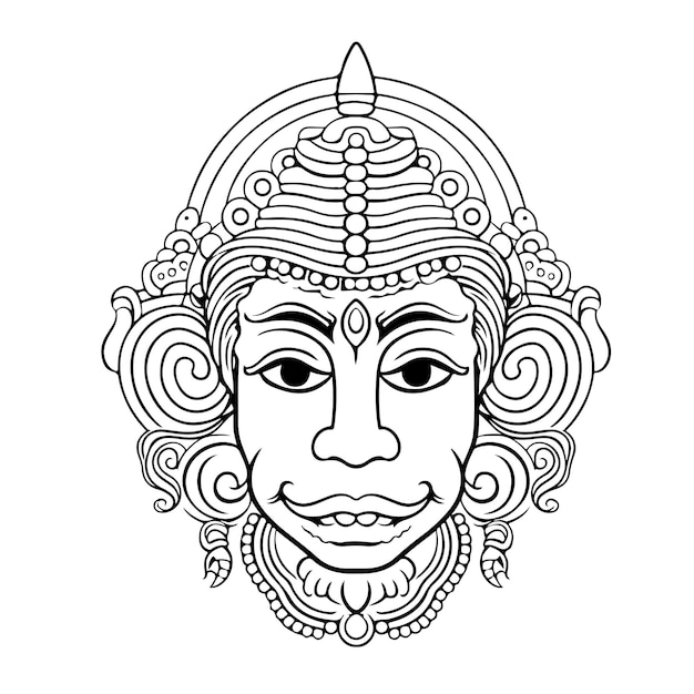 Kolorowanka Rysowanie Linii Happy Hanuman Jayanti życzy Dnia