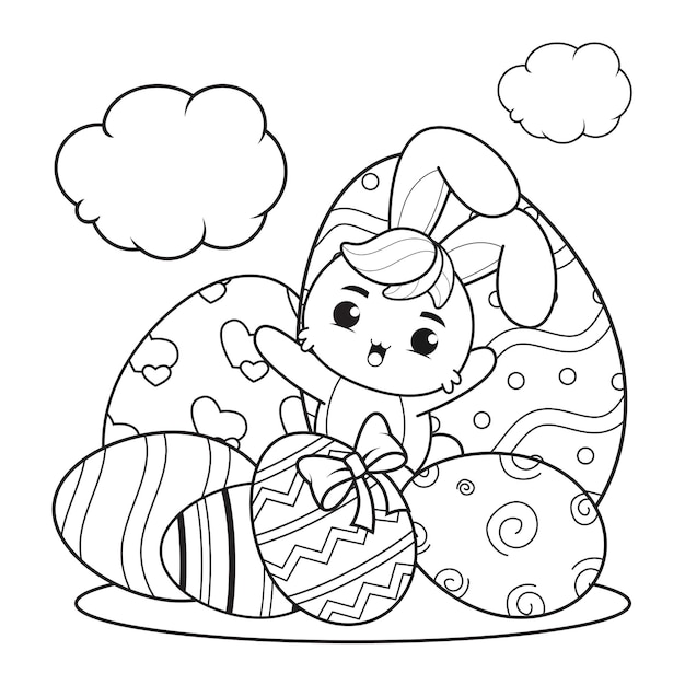 Kolorowanka Wesołych Świąt z Bunny