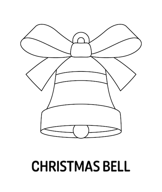 Plik wektorowy kolorowanka z dzwonkiem bożonarodzeniowym dla dzieci