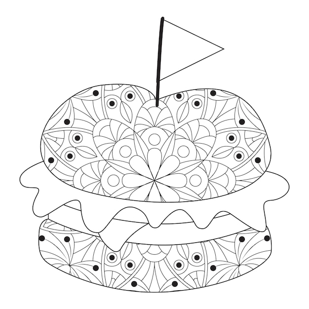 Kolorowanka Z Hamburgerem W Wykwintnym Stylu