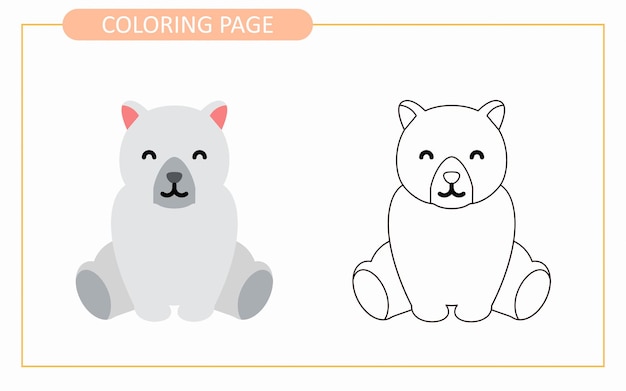 Kolorowanka Z Niedźwiedziem Polarnym Edukacyjna Kolorowanka Dla Dzieci