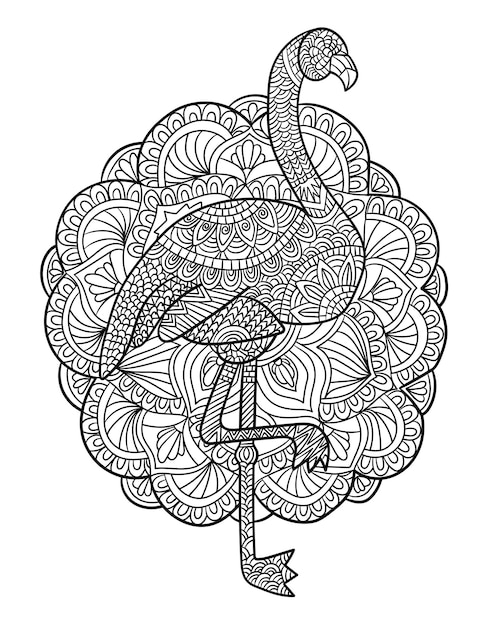 Kolorowanki Mandala Flamingo dla dorosłych
