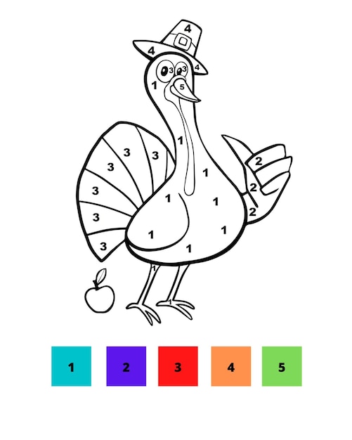 Kolorowanki święto Dziękczynienia Koloruj Według Numerów święto Dziękczynienia