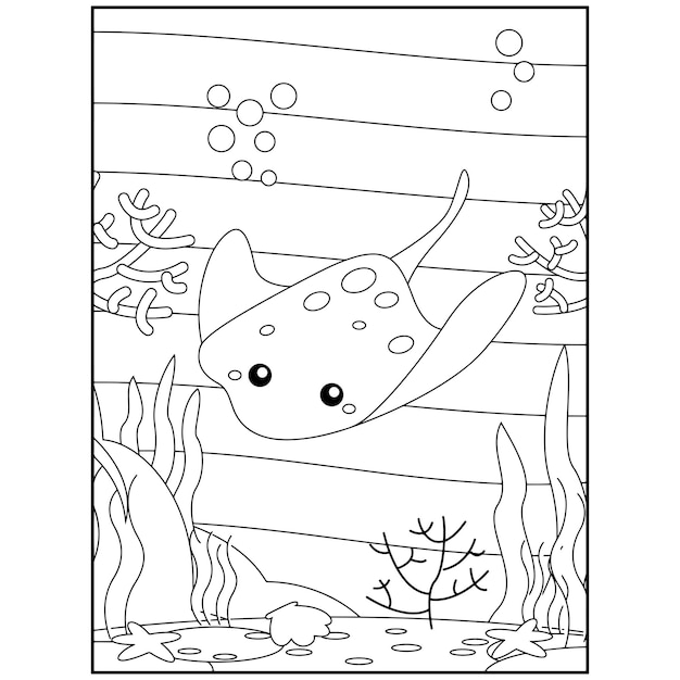 Kolorowanki Zwierzęta Oceanu Do Druku Dla Dzieci Premium Vector