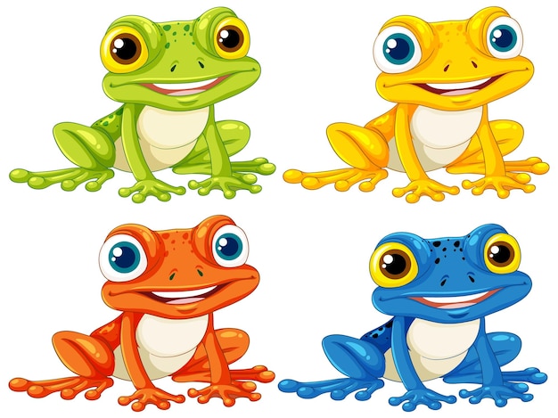 Kolorowata Kolekcja żab Z Kreskówek