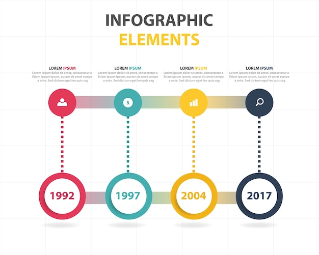 Kolorowe Abstrakcyjne Biznesowych Infographic Szablonu