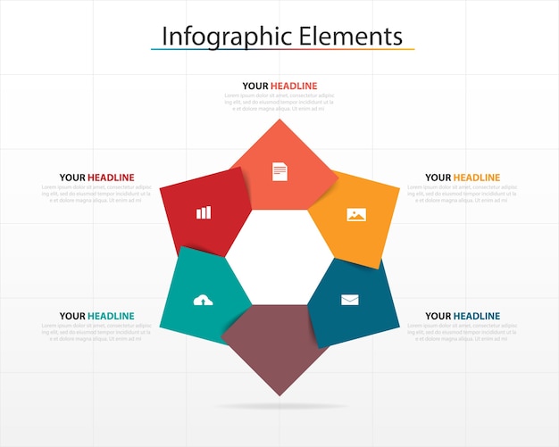 Plik wektorowy kolorowe abstrakcyjne biznesowych infographic szablonu