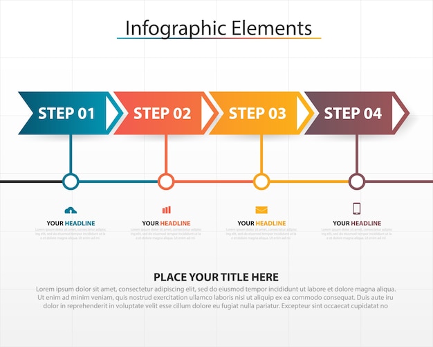 Kolorowe Abstrakcyjne Biznesowych Infographic Szablonu