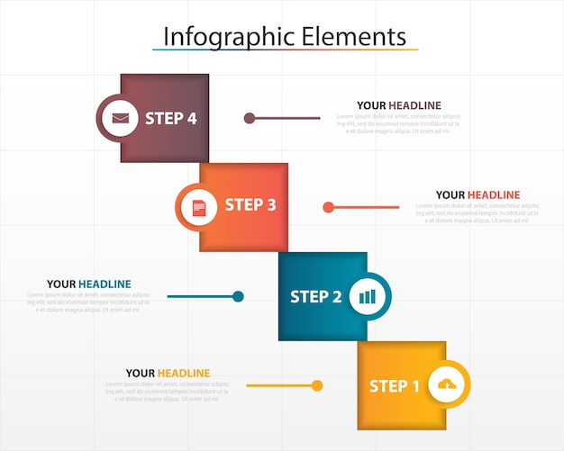 Plik wektorowy kolorowe abstrakcyjne biznesowych infographic szablonu