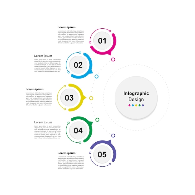 Kolorowe Abstrakcyjne Biznesowych Infographic Szablonu