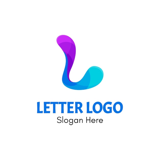 Kolorowe abstrakcyjne logo litery L