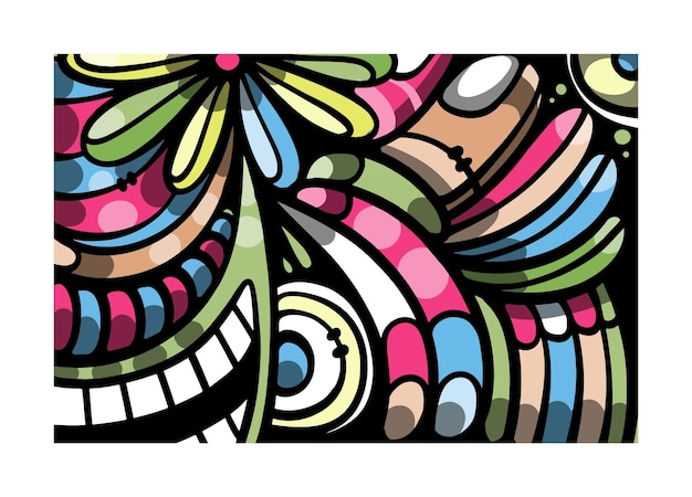 Kolorowe Abstrakcyjne Tło Doodle Szablon Sztuki