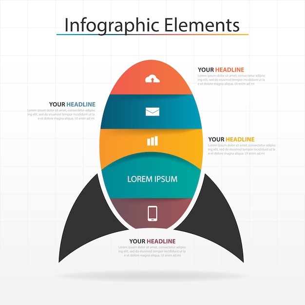 Kolorowe Elementy Abstrakcyjne Biznesu Infographics
