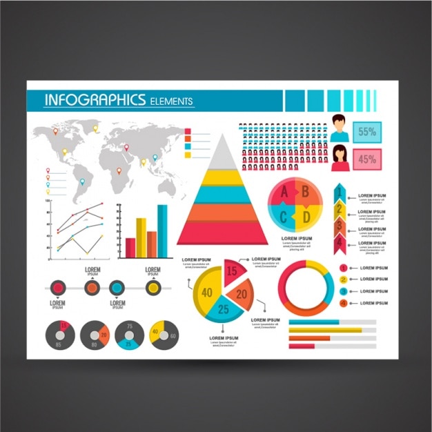 Plik wektorowy kolorowe elementy infografiki