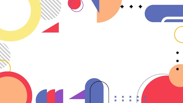 Kolorowe geometryczne abstrakcyjne tło w Memphis Idealne dla tła Projekty artystyczne i nowoczesne koncepcje projektowe Prezentacja banerowa na okładce