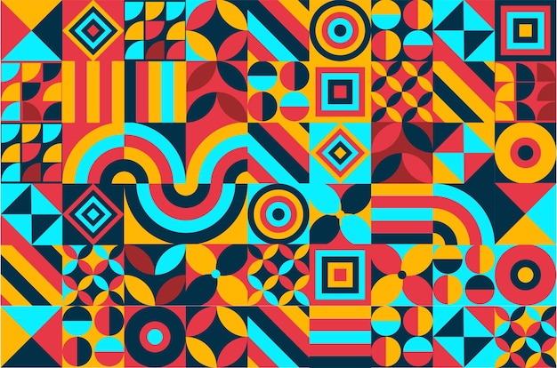 Kolorowe Geometryczne Minimalistyczne Wzory Artystyczne Z Prostymi Kształtami Abstrakcyjny Projekt Wzoru Dla Web Banne