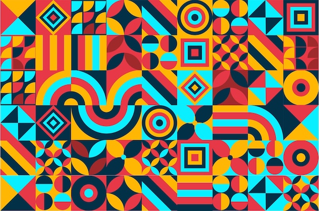 Kolorowe geometryczne minimalistyczne wzory artystyczne z prostymi kształtami Abstrakcyjny projekt wzoru dla web banne