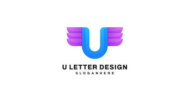 Kolorowe Gradientowe Logo Litery U