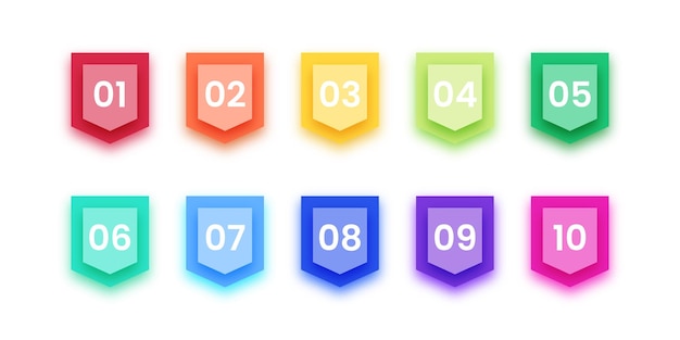 Plik wektorowy kolorowe ikony liczb 3d