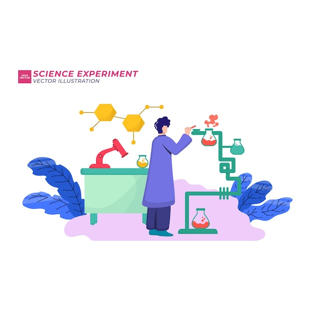 Kolorowe Ikony Zestaw Z Personelem Laboratorium Biochemicznego Wykonującego Różne Eksperymenty Płaskie Izolowane Ilustracji Wektorowych