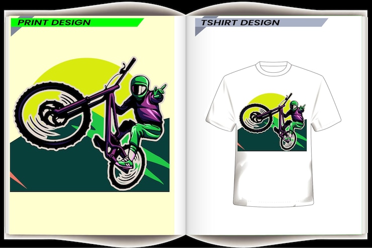 Wektor kolorowe ilustracje koszulek motocrossowych