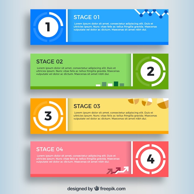 Kolorowe Kolekcji Infographic Banery