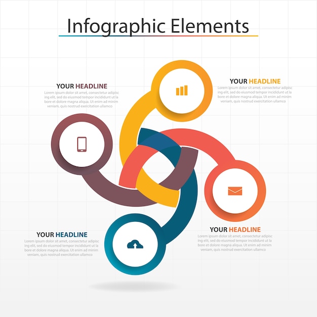 Plik wektorowy kolorowe koło biznesu infografiki elementów
