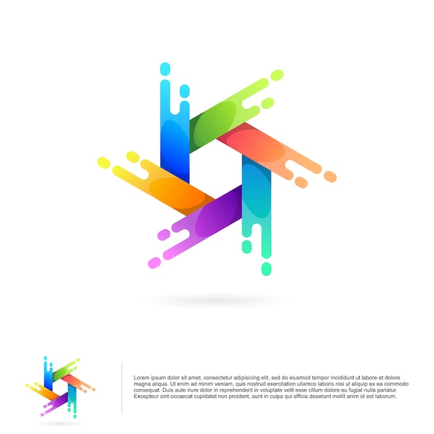 Plik wektorowy kolorowe kreatywne logo sześciokątne