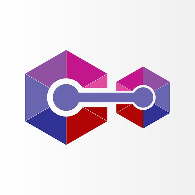 Kolorowe Kreatywnych Technologii Hexagon Logo Symbol Ilustracja.