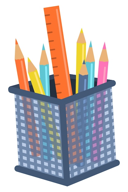Kolorowe Kredki I Ołówki W Pudełku Do Zajęć Szkolnych Lub Przedszkolnych Powrót Do Szkoły Artystycznej