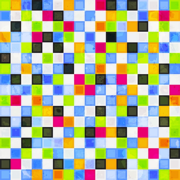Kolorowe kwadraty wzór z efektem grunge
