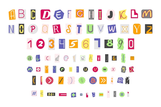 Kolorowe Litery, Cyfry I Znaki Interpunkcyjne