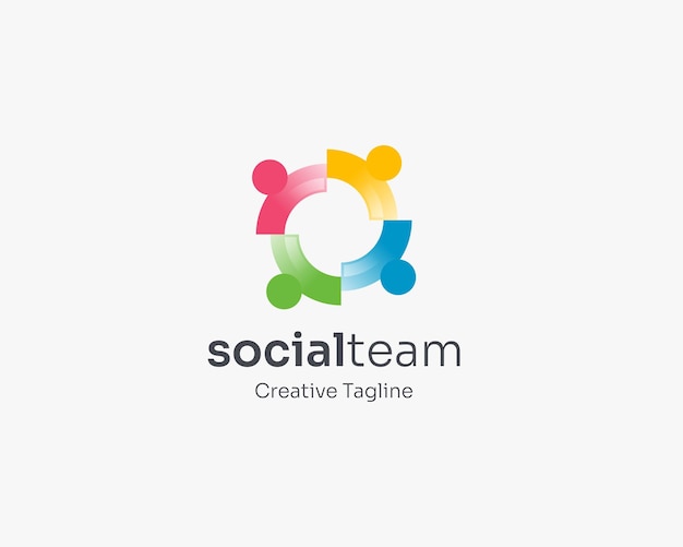 Plik wektorowy kolorowe logo edukacji społecznej zespołu
