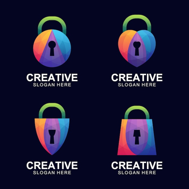 Kolorowe logo kłódki