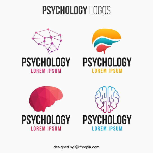 Plik wektorowy kolorowe logo pakietu psychologia