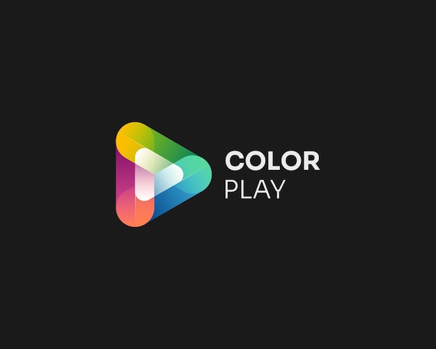 Plik wektorowy kolorowe logo przycisku odtwarzania ikona mediów