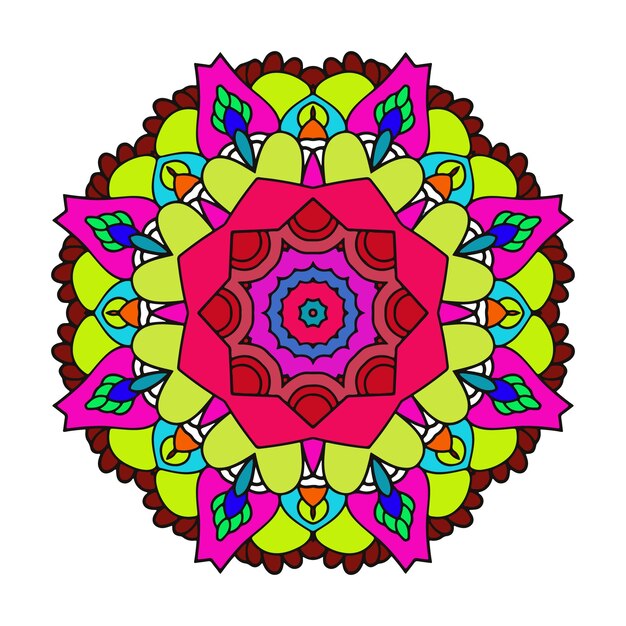 Kolorowe Mandala Art Piękny Etniczny Kwiatowy Wzór W Tle