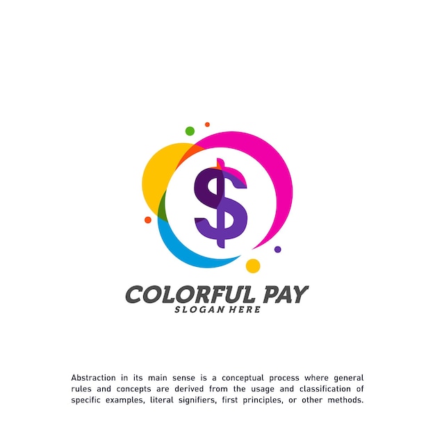 Kolorowe Pieniądze Logo Szablon Wektor, Koncepcja Kreatywnych Pieniędzy Na Logo