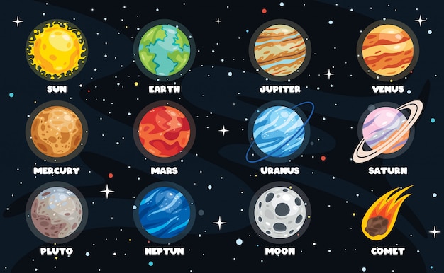 Kolorowe Planety Układu Słonecznego