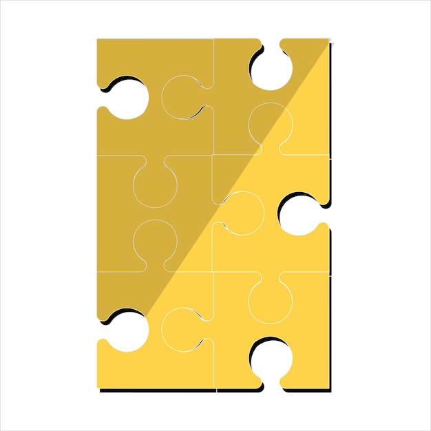 Plik wektorowy kolorowe puzzle, ikona puzzla, wektor, szablon konstrukcji płaskiej, ilustracja wektorowa, zagadka geometryczna