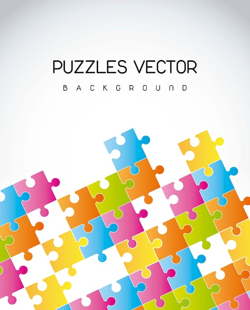 Kolorowe Puzzle Na Szarym Tle Ilustracji Wektorowych