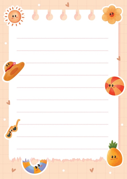 Kolorowe ręcznie narysowane notatki Notepad Design