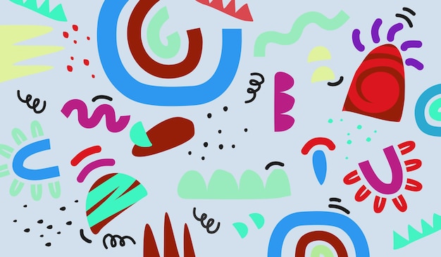 Kolorowe słodkie doodle wzór tła wektor wzór