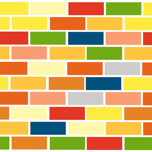Plik wektorowy kolorowe tło i tapeta ceglana ściana